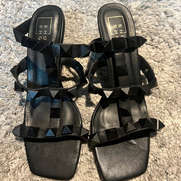 Shu Shop 3” heeled sandals w/ black spikes. Haley. size 7.5 - Picture 3 of 8